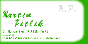 martin pitlik business card